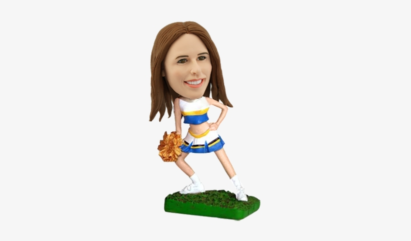 Cheerleader In Short Shirt With Pom Pom Bobble Doll, transparent png download