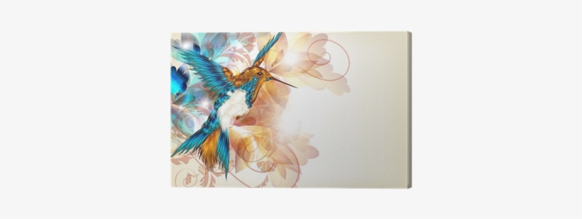 Colorful Vector Design With Realistic Hummingbird And - Gotham Decor Abstract Hummingbird Decorative Round, transparent png download