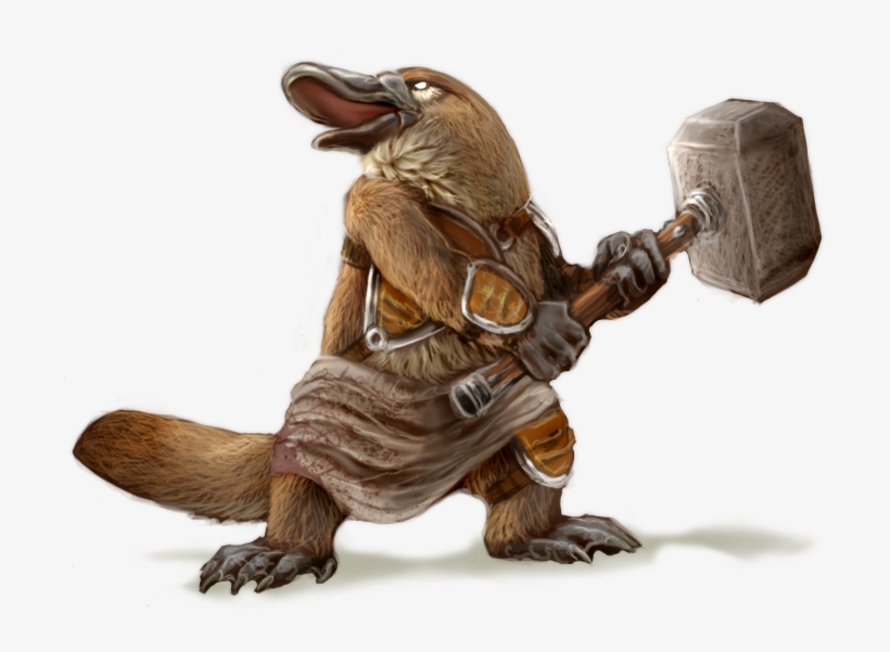 Platypus And Mjolnir - Anthro Platypus, transparent png download