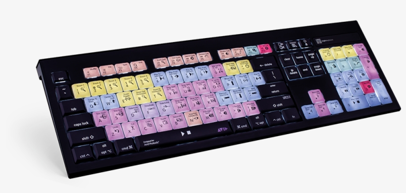 Logickeyboard Avid Protools Pc Astra Backlit American - Logickeyboard Pro Tools - Mac Backlit Astra Keyboard, transparent png download