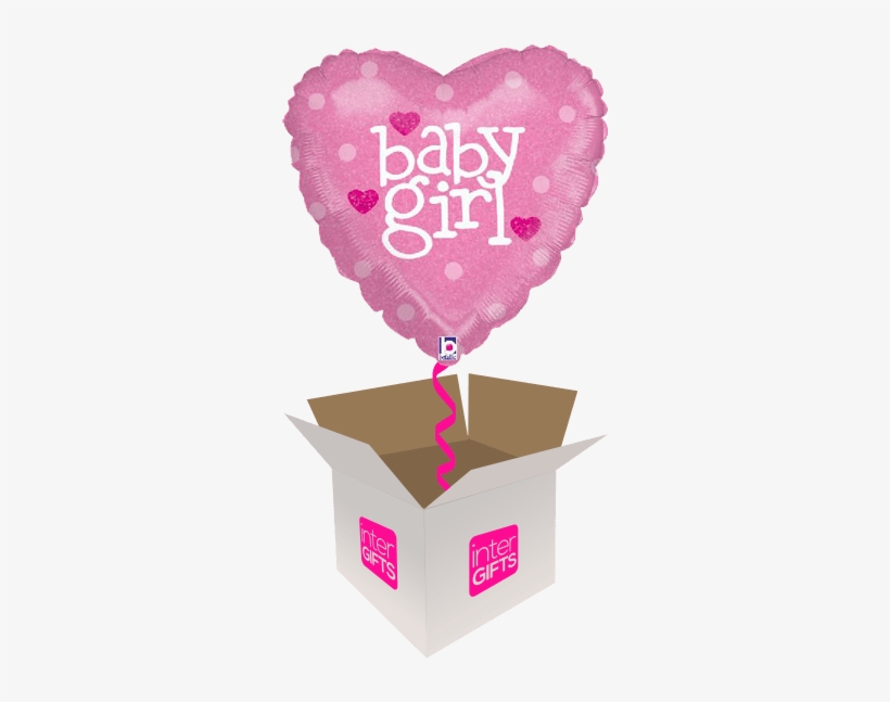 Baby Girl Pink Hearts - Pink Baby Girl 18" Mylar Heart Shape Balloon, transparent png download