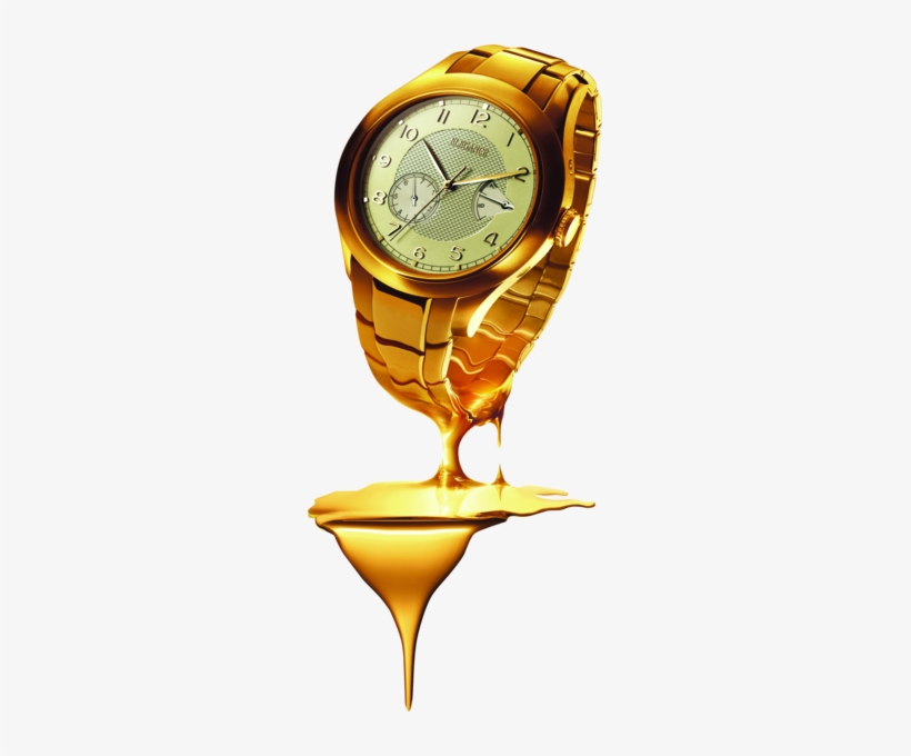 Melting Golden Watch - Gold Watch Melting, transparent png download