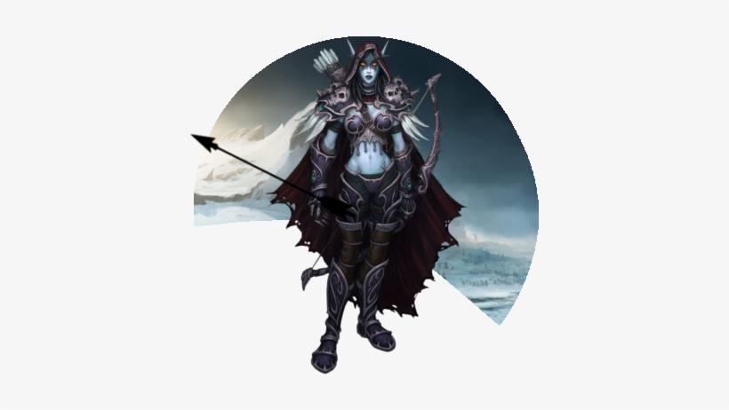 The Black Circles Are Not Visible In The Actual Theme, - Sylvanas Windrunner Render, transparent png download