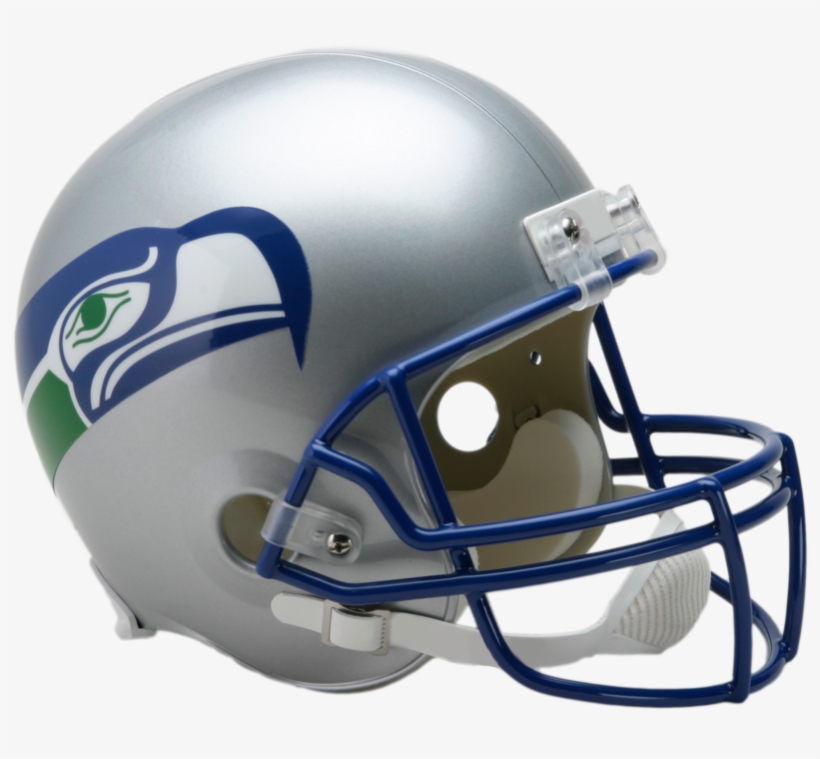 Seattle Seahawks Throwback 1983 To 2001 Full Size Deluxe - Seahawks Throwback Helmet, transparent png download