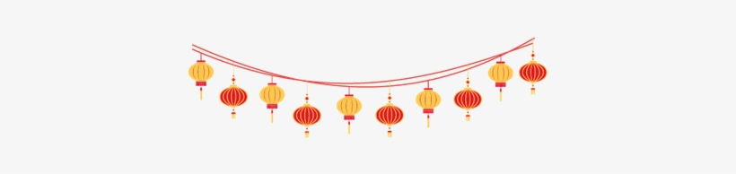 Chinese New Year Garland - Transparent Chinese Lanterns, transparent png download