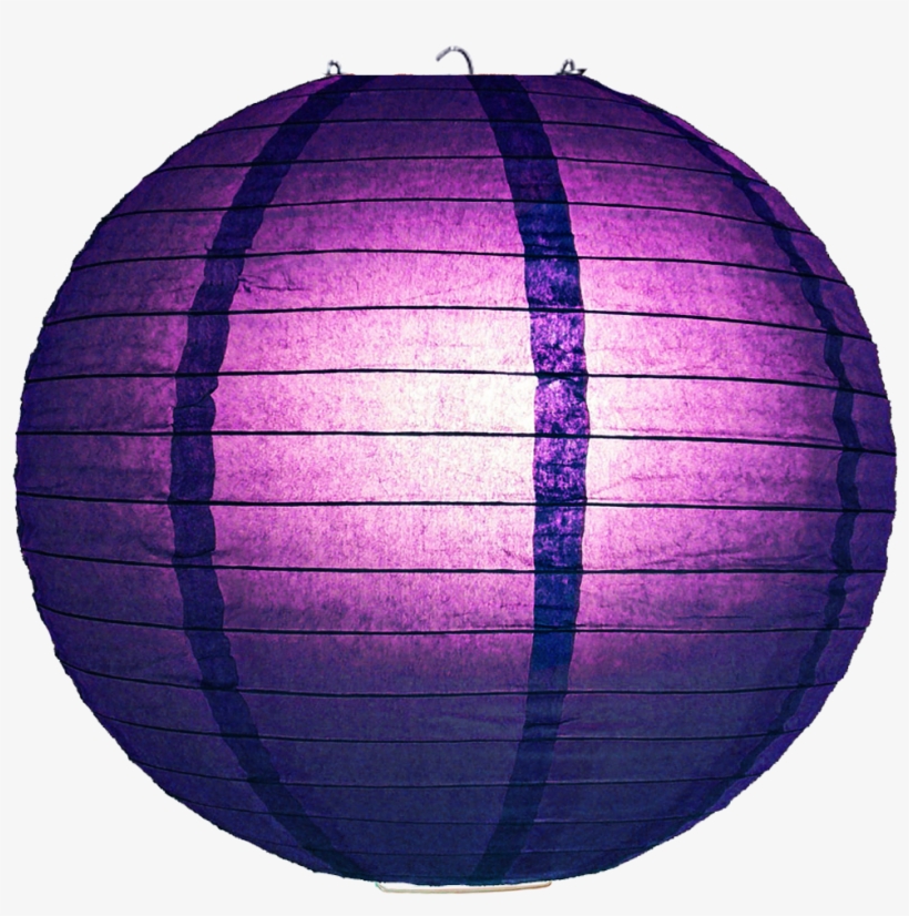 Violet Ribbed Paper Lanterns - 12" Royal Purple Round Paper Lantern, Even Ribbing,, transparent png download