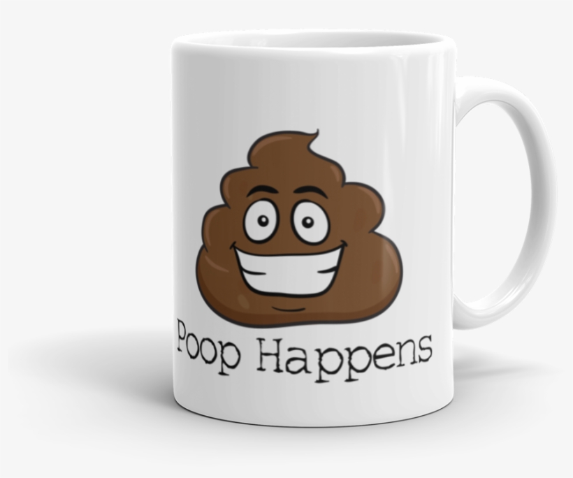 Poop Happens Poop Emoji Ceramic Mug - Emoji Poop Greeting Cards, transparent png download