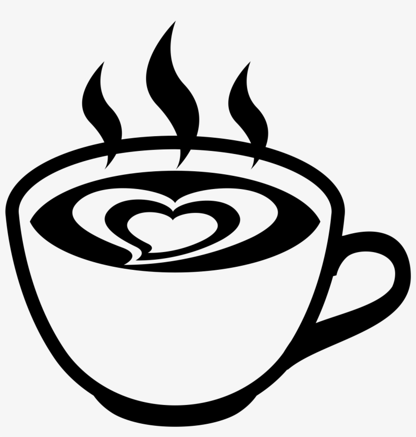 Open - Coffee Emoji Black And White, transparent png download