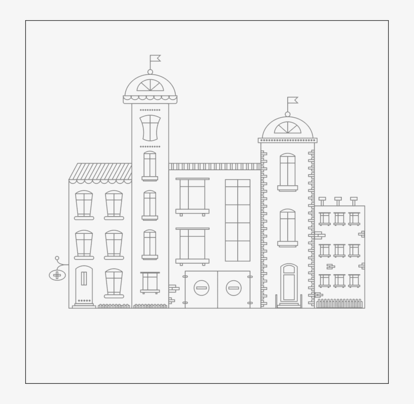 City, Vector, Drawing, Structure, Street, Window - Rue En Ville Dessin, transparent png download