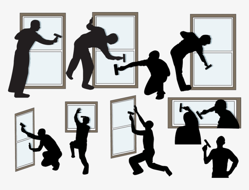 People Clean Vector Clipart Window Silhouette Cleaner - People Clean Vector, transparent png download