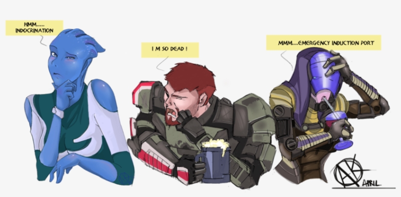 Mass Effect 3 Bar By ~murushierago101 - Mass Effect Tali And Sherpard, transparent png download