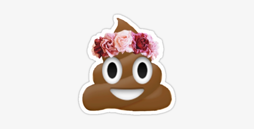 'flower Crown Poop Emoji - Emoji Poop, transparent png download
