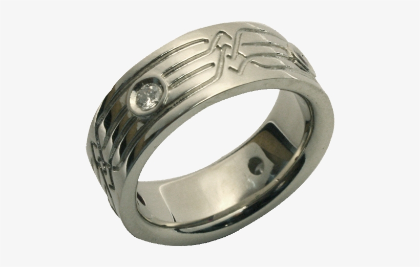 Celtic Patterend Band Flush Set Diamond - Portable Network Graphics, transparent png download