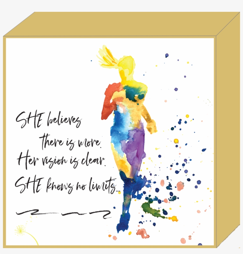 S - H - E - Believes Watercolor Transfer Canvas, transparent png download
