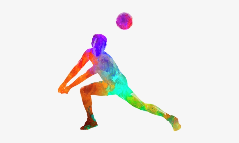 Bleed Area May Not Be Visible - Jugador Voleibol Acuarela, transparent png download
