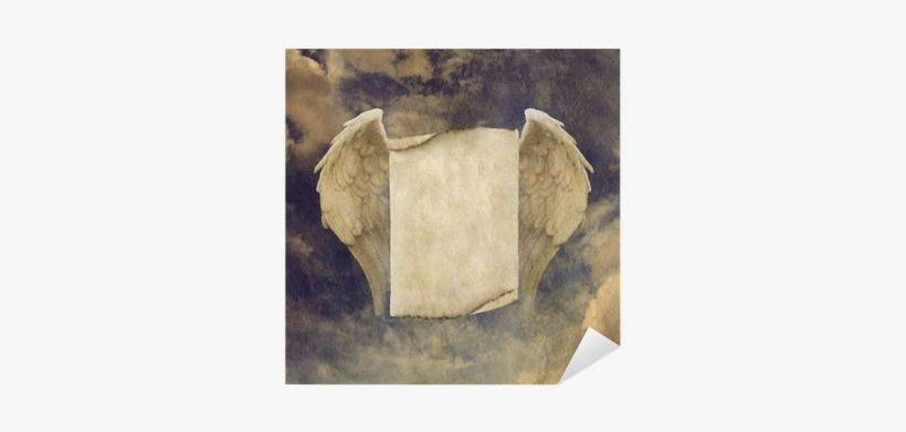 Antique Effect Parchment Angel Wings Sign Sticker • - Book Of Scrolls, transparent png download