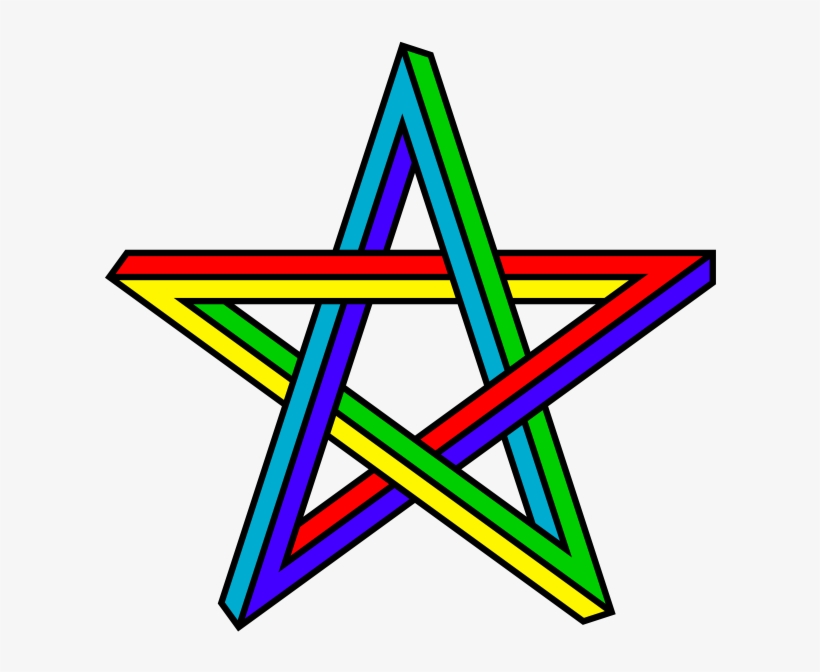 File - Penrose Pentagram - Svg - Morocco Flag Black And White, transparent png download