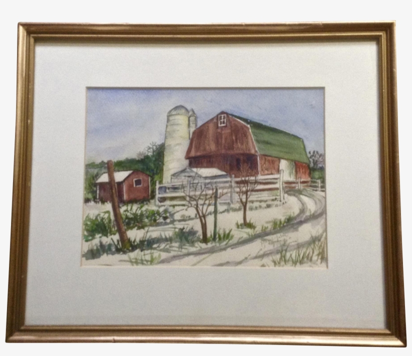 Hazel Yater, Watercolor Painting Old Red Barn With - Watercolor Painting, transparent png download
