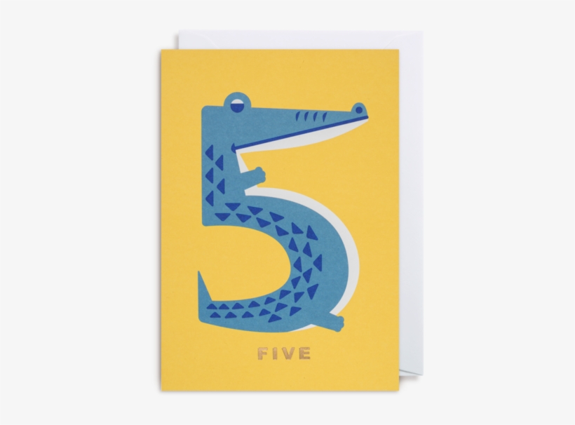 Number Five Crocodile Greeting Card - Lagom Number Five Crocodile Greeting Card, transparent png download