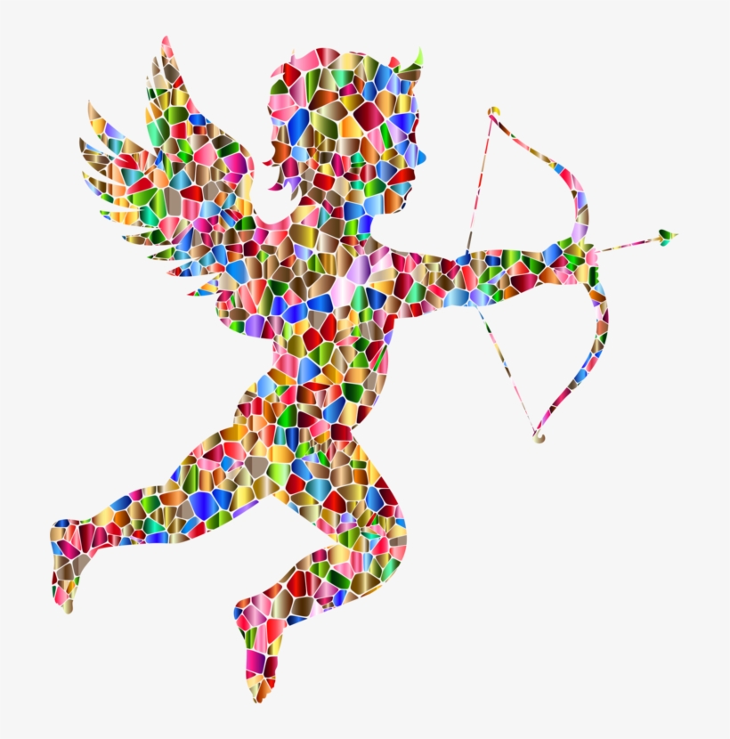 Cupid Cherub Love Paint By Number Painting - Prismatic Rainbow Unicorn Throw Blanket, transparent png download