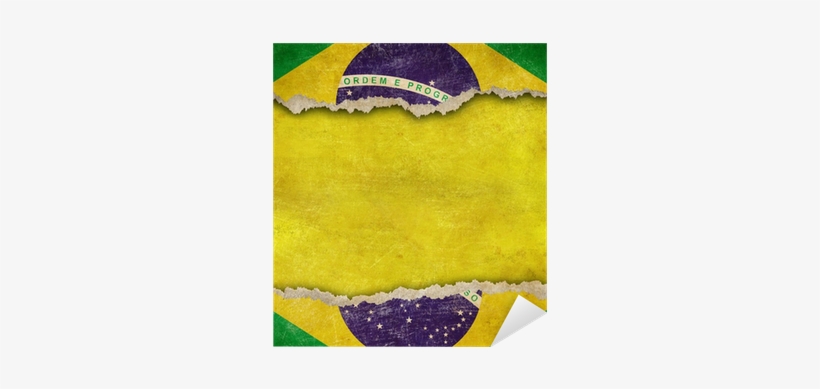 Torn Cardboard Or Old Teared Paper Grunge Brazil Flag - Bandeira Do Brasil Rasgada, transparent png download