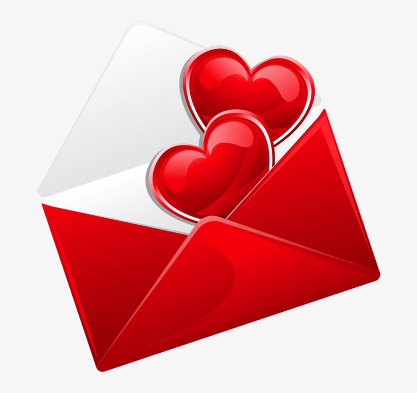 Transparent Red Love Letter With Hearts Png Picture - Love Letter Clip Art, transparent png download