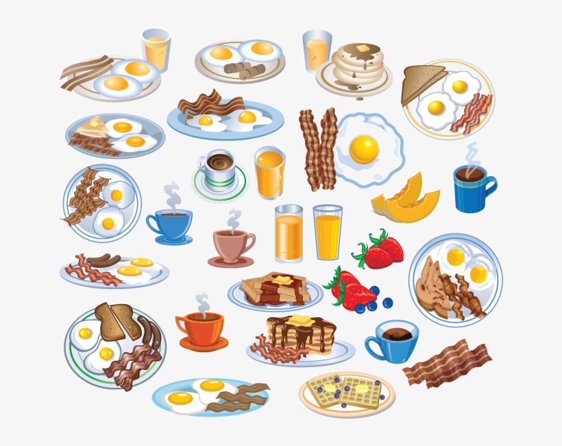 Vector Cafe Breakfast Jpg Free Download - Breakfbast Vector, transparent png download