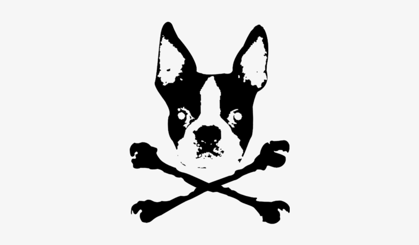 Boston Bones - Boston Terrier Crossbones Rectangle Magnet, transparent png download