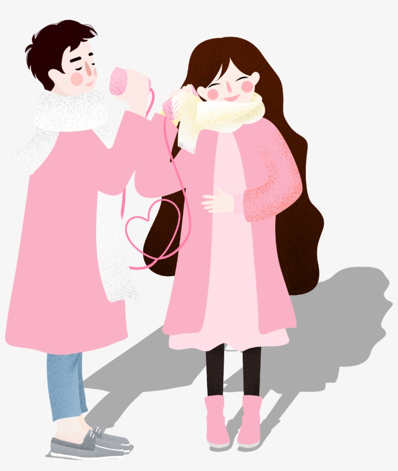Hand Drawn Cartoon Couple Decoration Vector - Illustration, transparent png download