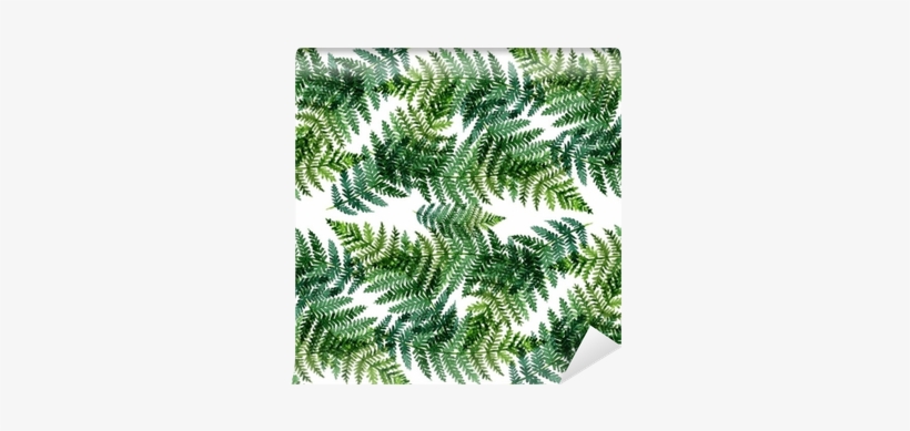 Tropical Watercolor Abstract Pattern With Fern Leaves - Watercolor Painting, transparent png download