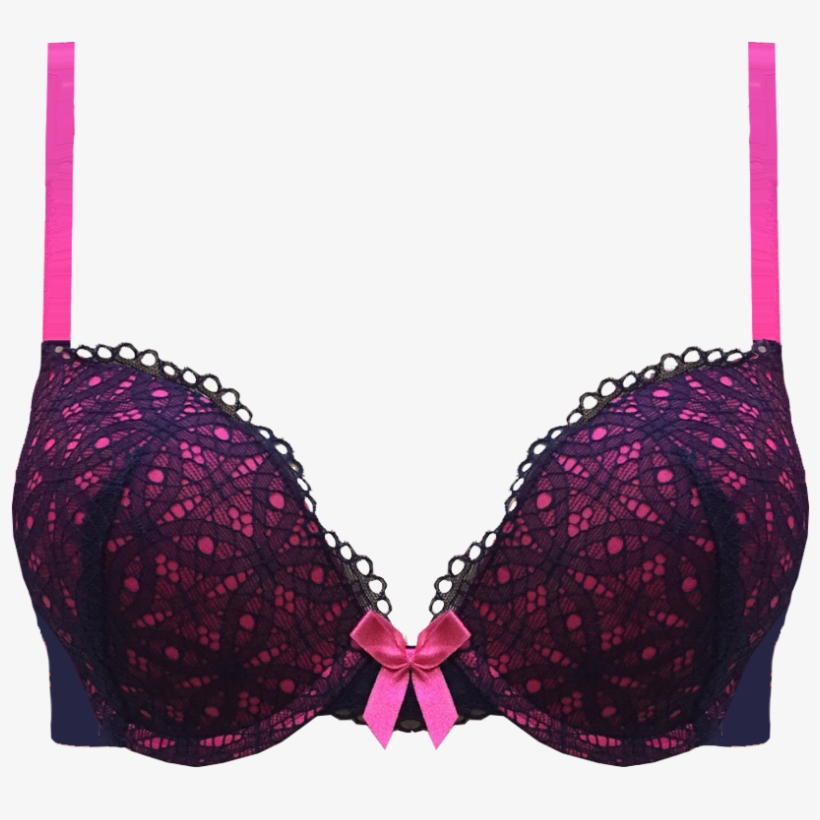 Edition Lace Bra Navy Pink T01 3000navy/pink - Lace, transparent png download