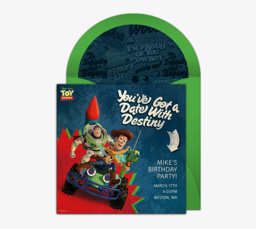 Toy Story Woody & Buzz Online Invitation - Birthday Boy Disney Toy Story Birthday Card, transparent png download