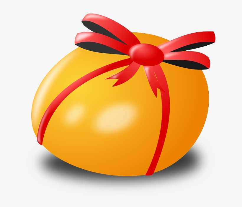 Easter Egg, Ribbon, Easter, Egg, Holidays, Yellow - Oeuf De Paques Jaune, transparent png download