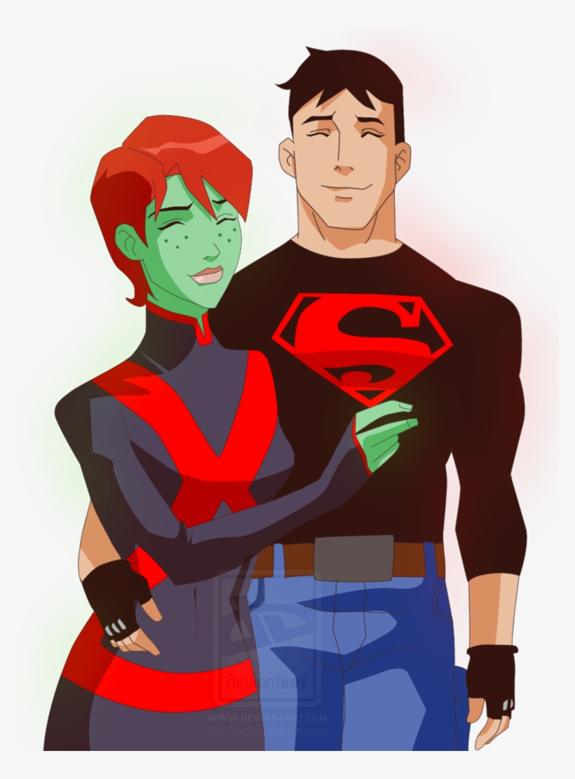 M'gann And Conner Superboy And Miss Martian, The Martian, - Superboy And M Gann Fanart, transparent png download