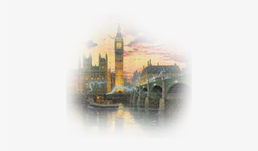 London Big Ben - Thomas Kinkade - London Artist's Proof On Canvas, transparent png download