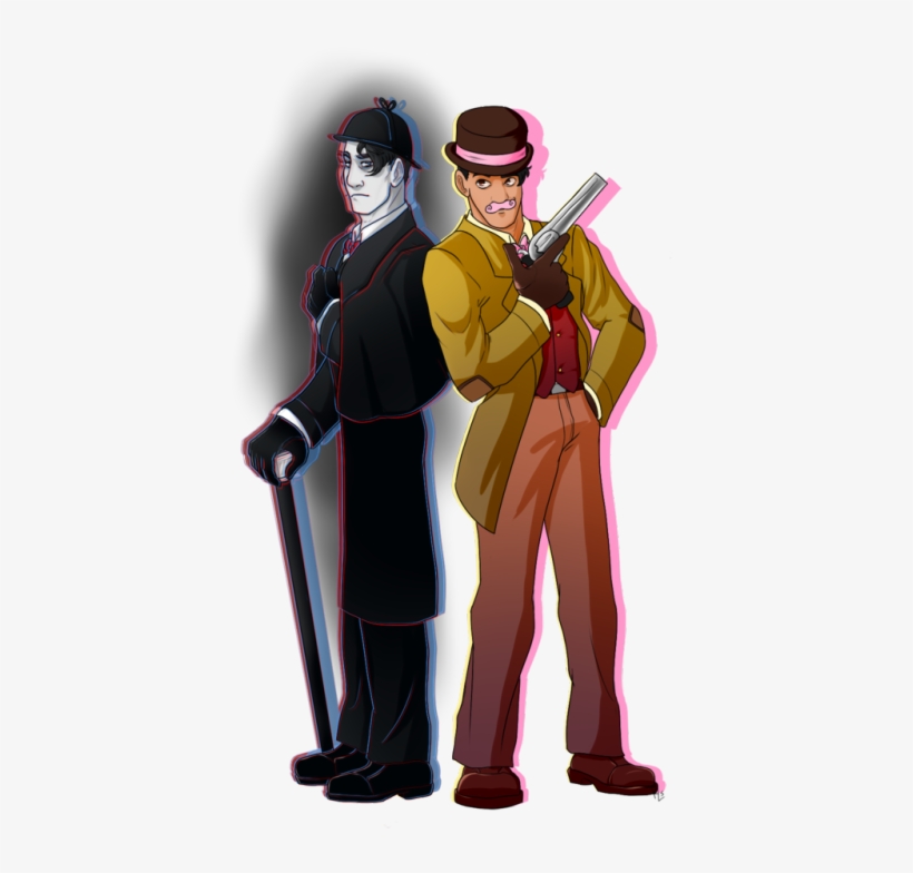 Darkiplier And Wilford As Sherlock And Watson For The - Wilford Warfstache And Darkiplier, transparent png download