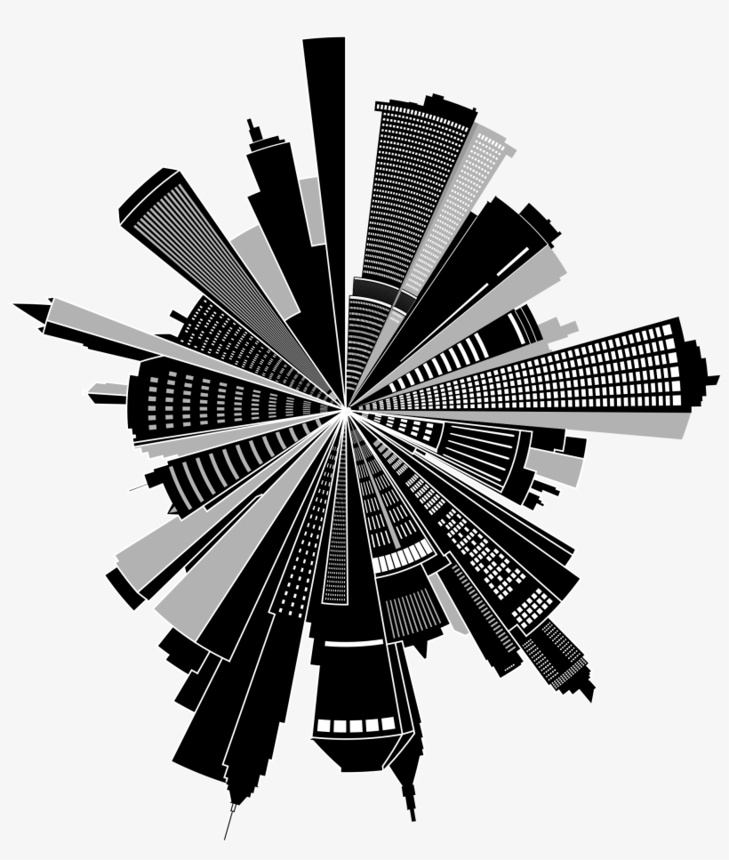 This Free Icons Png Design Of Cityscape Skyline Radial, transparent png download