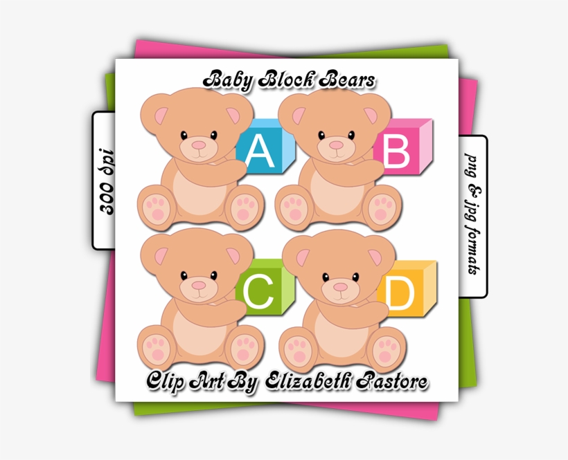 Bear Baby Blocks Clip Art Consist Of 26 Different Images - Clip Art, transparent png download