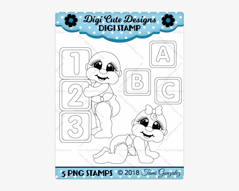 Crawling Babies Digi Stamp-baby, Blocks - Sugar Pea Stamps Boy Stamps, transparent png download