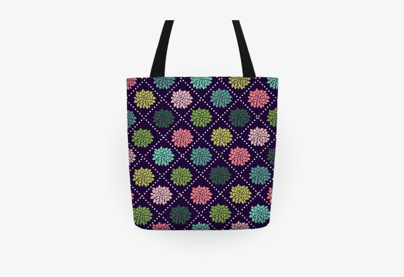 Diagonal Flower Pattern Tote - Tote Bag, transparent png download