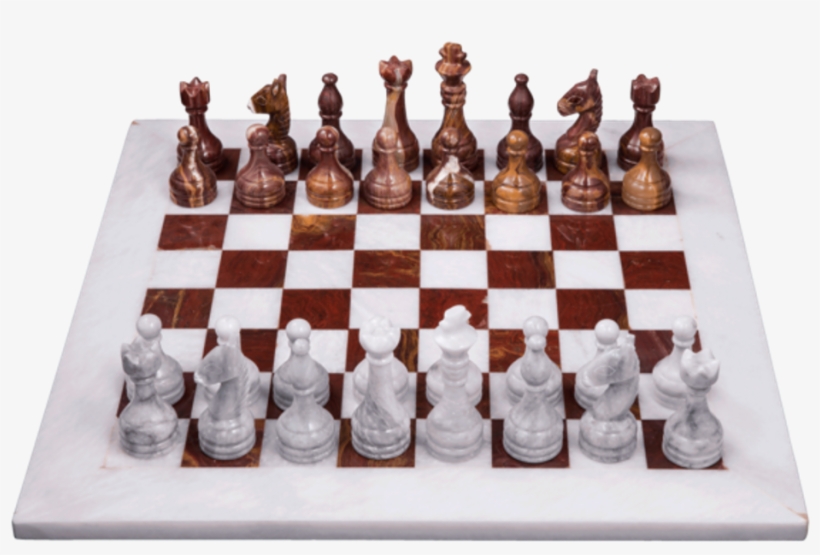 Red & White Marble Chess Set, transparent png download