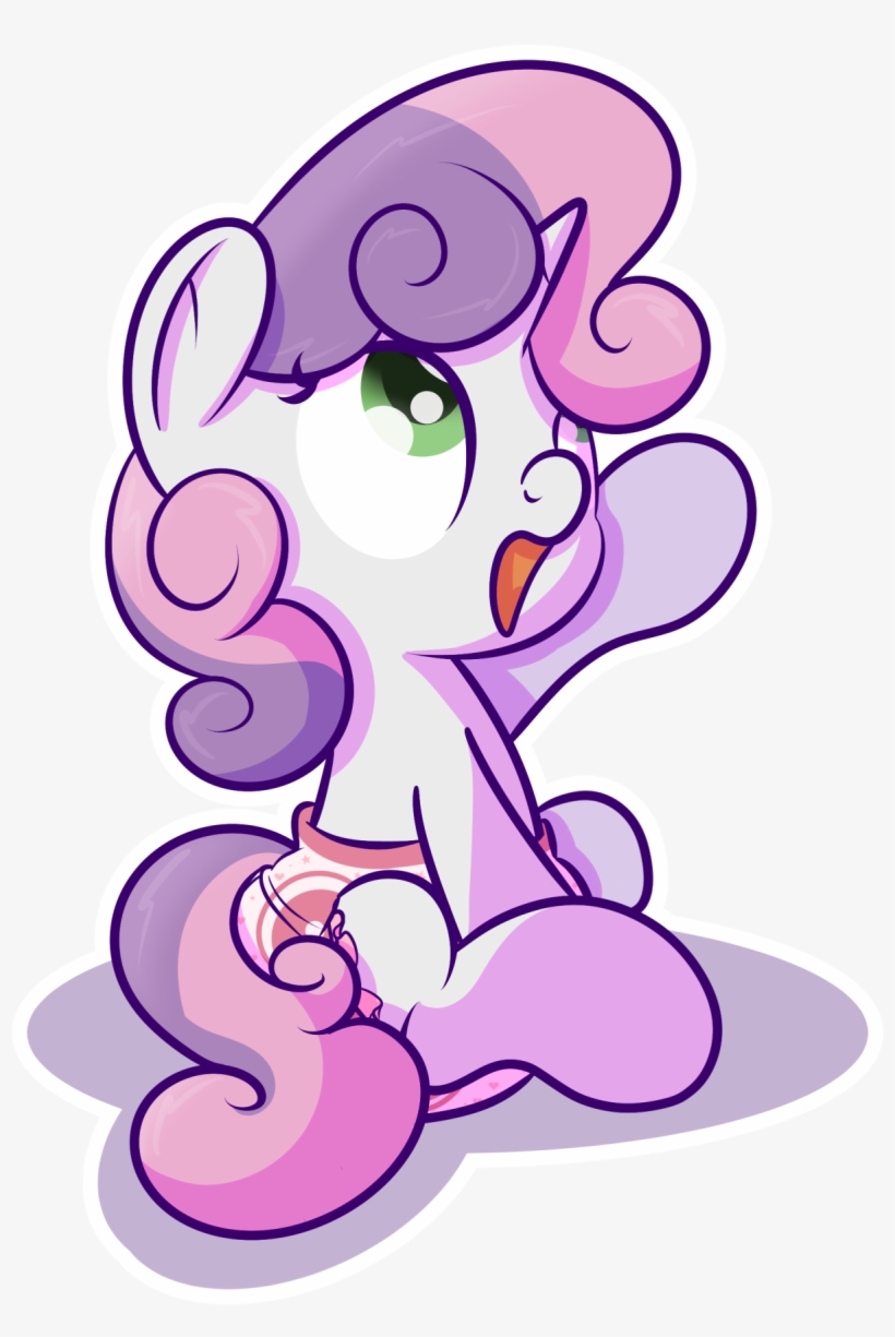 Happy Sweetie Belle Sit Down With A Cute Diaper - Diaper, transparent png download