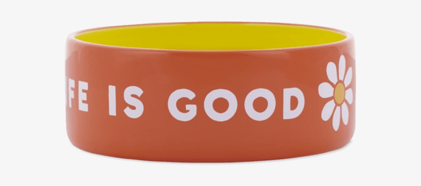 38oz Ceramic Daisy Life Is Good Dog Bowl - Transparent Png Pet Bowl, transparent png download