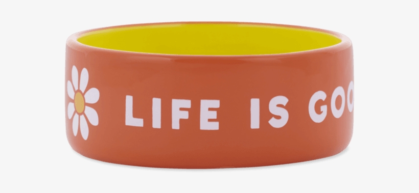 13oz Ceramic Daisy Life Is Good Dog Bowl - Dog, transparent png download