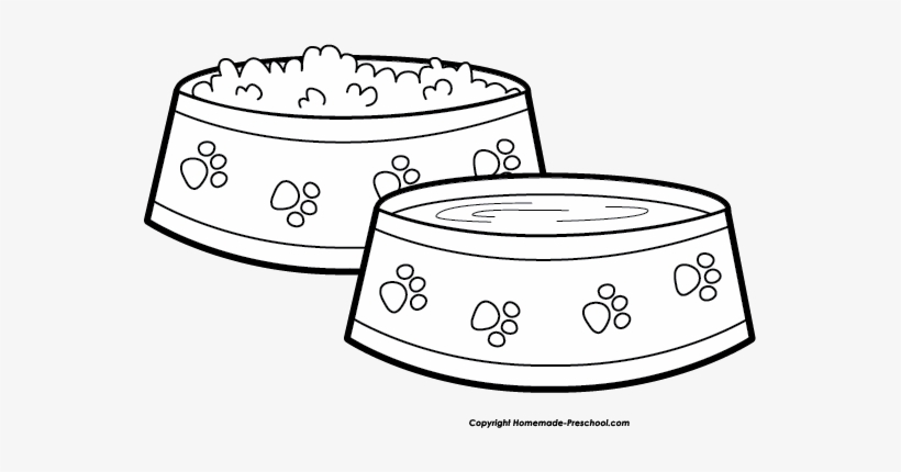 Free - Dog Bowls Clipart Black Background, transparent png download