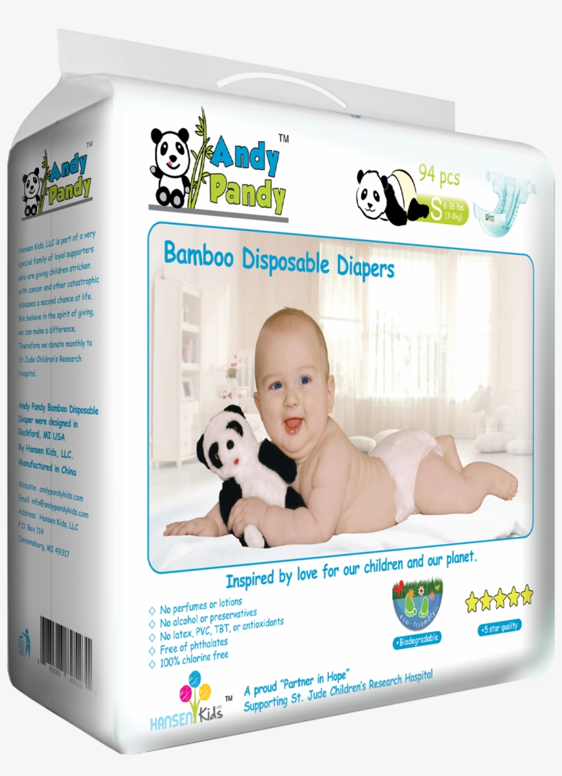 Premium Bamboo Disposable Diapers - Andy Pandy Diapers, transparent png download