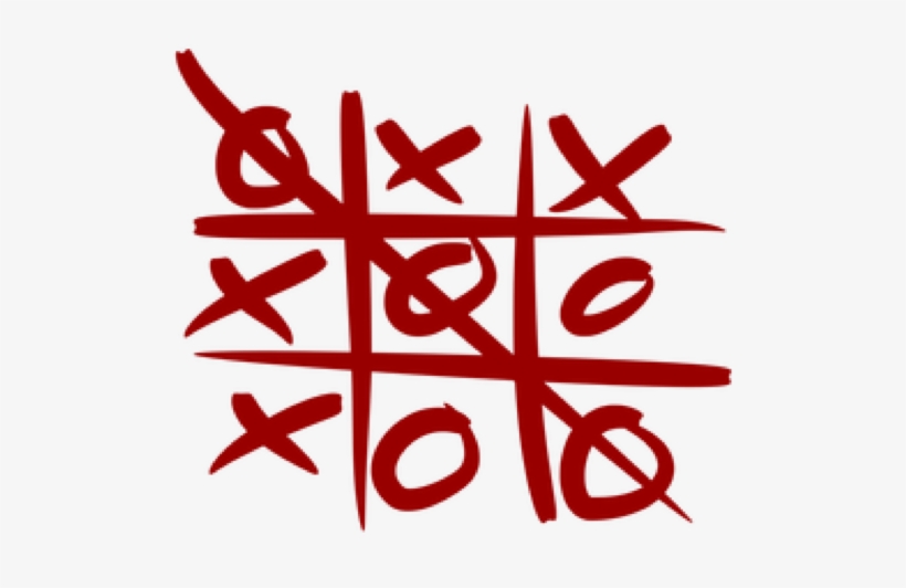 A Completed Tic Tac Toe Board With A Diagonal Slash - Tic Tac Toe, transparent png download