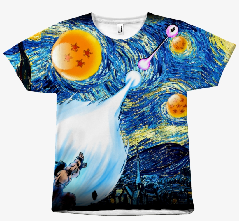 Goku Kamehameha Vs Vegeta Galick Gun Van Gogh Starry - Dbz Starry Starry Night, transparent png download