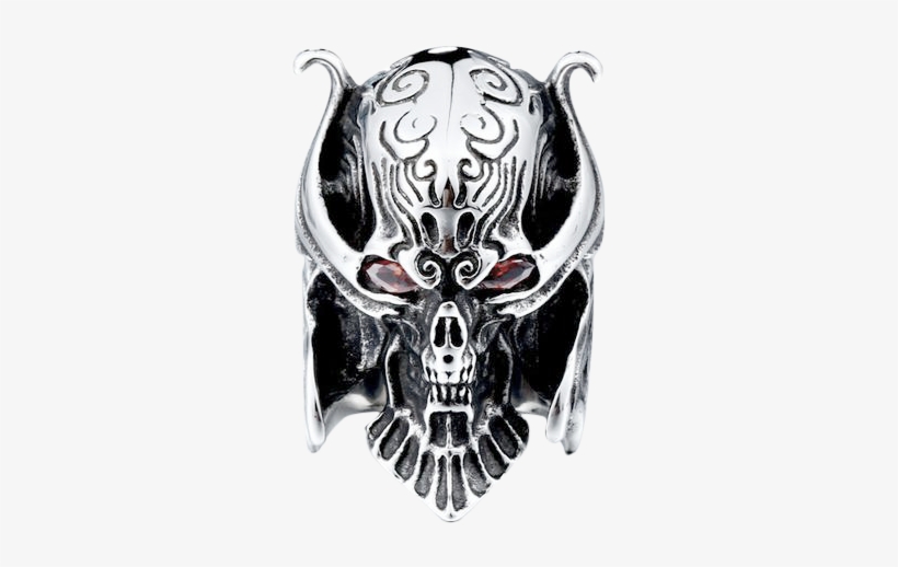 Evil Skull Ring - Cool Big Punk Stainless Steel Men's Unique War Skull, transparent png download