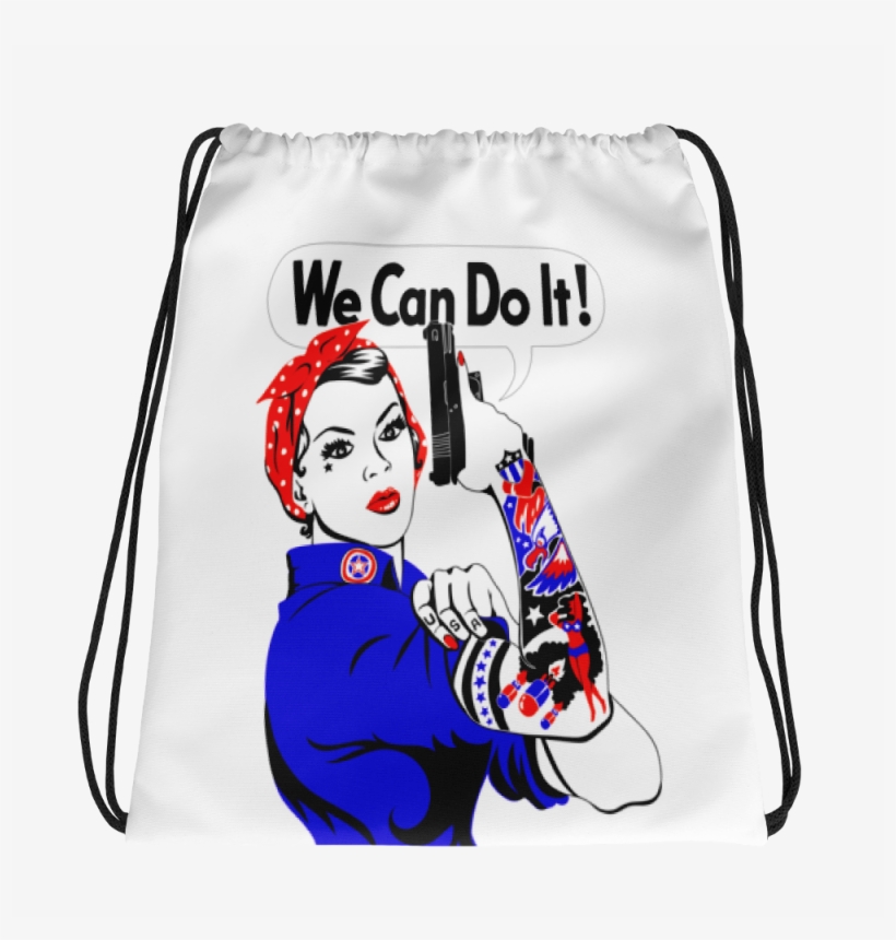 Rosie The Riveter Drawstring Bag - Drawstring Bag, transparent png download